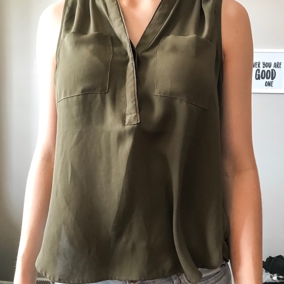 H&M Tops - Green Tank Blouse
